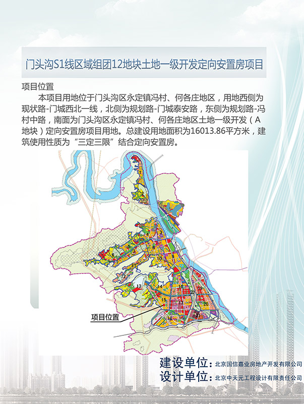 门头沟S1线区域组团12地块土地一级开发定向安置房项目
